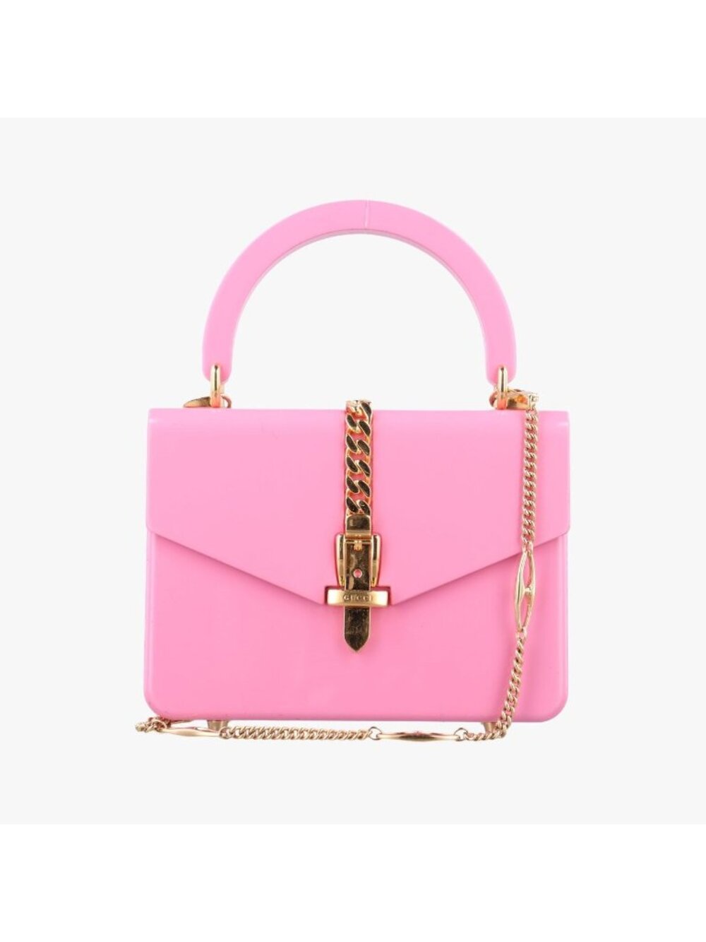 Gucci Sylvie 1969 Acrylic Mini Hand Pink Shoulder Bag